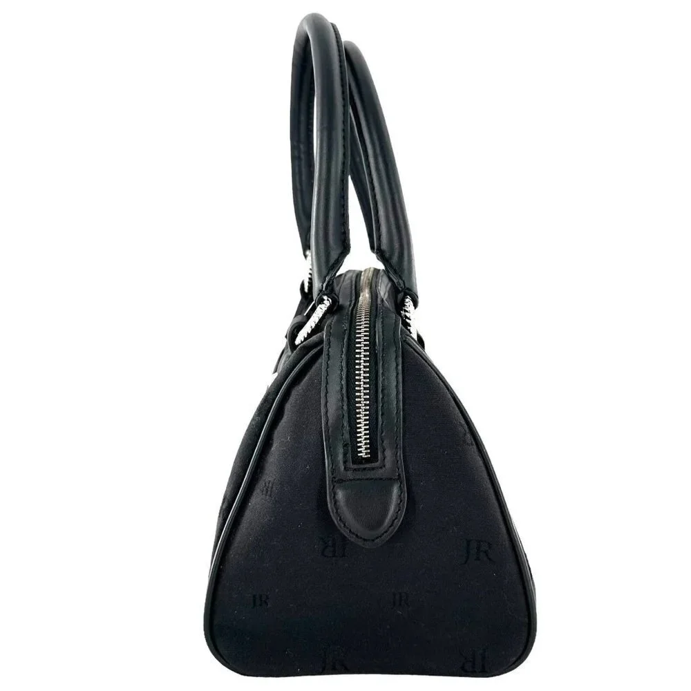 Judith Ripka Black Signature Canvas Satchel Handbag